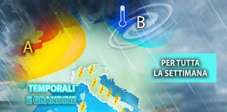 Maltempo non molla, tanti temporali per tutta la settimana: previsioni meteo