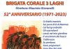 Sabato al Baratta concerto per i 52 anni della Brigata Corale 3 Laghi