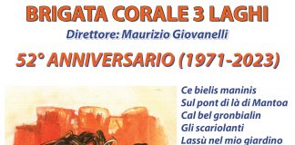Sabato al Baratta concerto per i 52 anni della Brigata Corale 3 Laghi