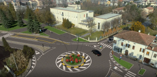 Roncoferraro, taglio del nastro per la rotatoria di fronte alle scuole