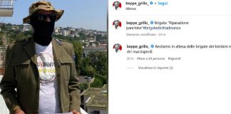 Beppe Grillo ironizza su Instagram, foto con passamontagna e brigata cittadinanza