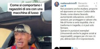 Incidente Casal Palocco, Salvini posta video del tiktoker sulla Lamborghini