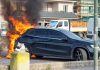Auto prende fuoco nel parcheggio del Conad a Porto Mantovano