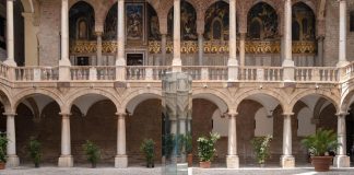 Cicconi al Palazzo Reale di Palermo con l’installazione site-specific che si trasforma al crepuscolo