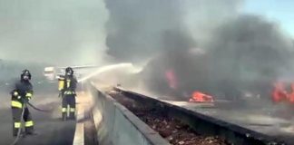 Auto in fiamme oggi su autostrada A14, sette chilometri di coda