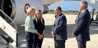 Migranti, Giorgia Meloni e Ursula von der Leyen all’hotspot di Lampedusa