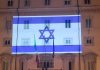 Palazzo Chigi illuminato con i colori della bandiera di Israele
