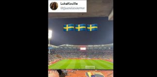 Attentato Bruxelles, telefonini illuminati allo stadio per le vittime svedesi – Video