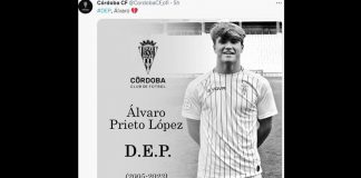 Trovato morto Alvaro Prieto, 18enne calciatore del Cordoba