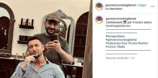 Andrea Giambruno taglia il ciuffo, la foto dal barbiere