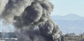 Roma, incendio in struttura Ryder Cup: alta colonna fumo