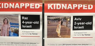 Israele, foto ostaggi sui muri capitali europee: “Musulmani premano per rilascio”
