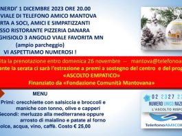 Telefono Amico Mantova, cena a sostegno del progetto “Ascolto Empatico”