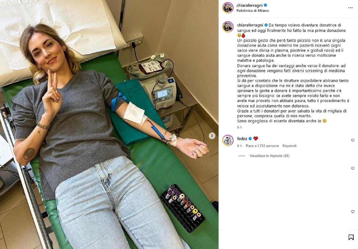 Chiara Ferragni Dona Sangue Per La Prima Volta Grata A Chi Ha Salvato Fedez Mantovauno It