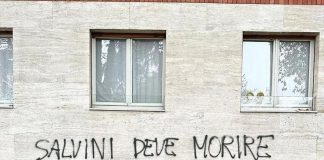 “Salvini deve morire”, scritta choc contro vicepremier a Milano