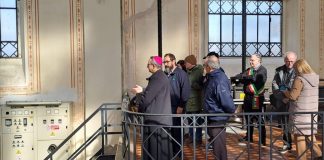 Il Vescovo Busca benedice l’impianto idraulico di Mondine