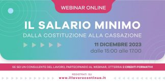 Salario minimo: da Costituzione a Cassazione, se ne discute al webinar de #IlLavoroContinua
