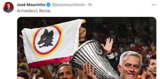 Mourinho esonerato, il saluto su X: “Arrivederci Roma”