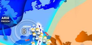 Ciclone polare porta freddo, neve e pioggia: previsioni meteo fino a domenica