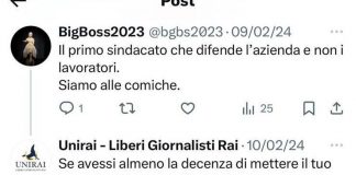 Rai, insulti via social al segretario UniRai: “Non ci faremo intimidire”