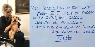 Brigitte Bardot ‘devastata dal dolore’, in lutto per la morte del cane