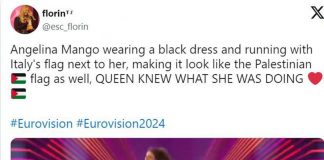 “Angelina Mango è la bandiera della Palestina”, il tweet su Eurovision vola
