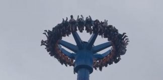 La giostra si ferma a 30 metri d’altezza, persone a testa in giù per mezz’ora – Video