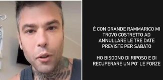 Fedez, stop forzato dopo il ricovero: “Ho bisogno di riposo”