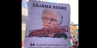 “Segre agente sionista”, a corteo pro Pal a Milano cartelli contro la senatrice a vita