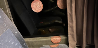 Vandali sporcaccioni imbrattano bus Apam con salame e ragù