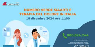 ‘Numero verde Siaarti e terapia del dolore in Italia’, online il talk
