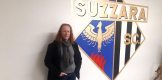 Bago, l’artista bianconero: ha decorato la sede del Suzzara con i loghi sociali