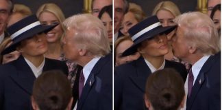 Trump, il saluto con ‘non bacio’ a Melania – Video