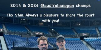Sinner si allena con Wawrinka: “Grazie Stan, un onore condividere il campo con te”