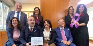 Aurigemma (Lazio): “Inaugurata panchina lilla, simbolo contrasto disturbi alimentari”
