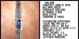 Salame stagionato con frammenti di spugna, richiamato un lotto