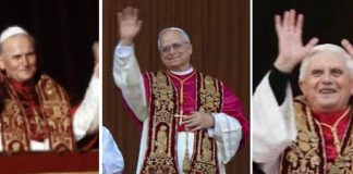 Leone XIV, Papa Prevost con la stola di Giovanni Paolo II e Benedetto XVI