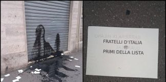 Torino, picconate contro la sede Fratelli d’Italia: olio esausto e volantini minatori – Foto