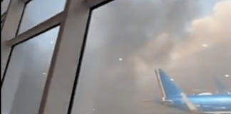 Fiumicino, incendio in aeroporto: il fumo nero invade la pista – Video