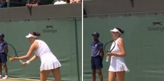 Succede solo a Wimbledon, salta il tappo di champagne e stop al match – Video