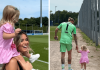Diletta Leotta con la figlia Aria, visita speciale a papà Karius: “La felicità”