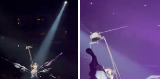 Katy Perry, incidente durante il concerto: la cantante perde l’equilibrio mentre vola sul pubblico