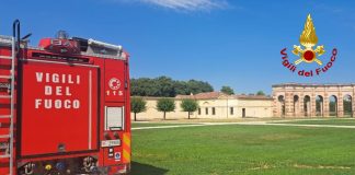 Palazzo Te, fumo dopo fiammata da una cabina elettrica: intervengono i Vigili del fuoco