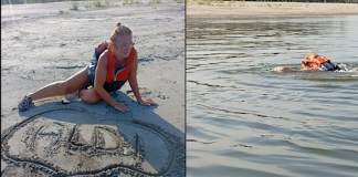 Antonella attraversa il Po a nuoto per riabbracciare il marito. “Volevo stagli vicino lì dove riposa per sempre”