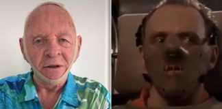Anthony Hopkins prova la maschera viso di Kim Kardashian ed è subito… Hannibal Lecter