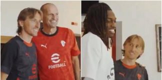 Modric, primo giorno al Milan: saluta Allegri e parla con Leao