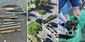 Derby Lazio-Roma, Olimpico blindato: sequestrate mazze e aste con viti e lame