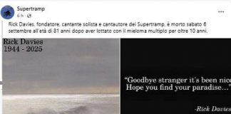 Morto Rick Davies, il fondatore dei Supertramp aveva 81 anni