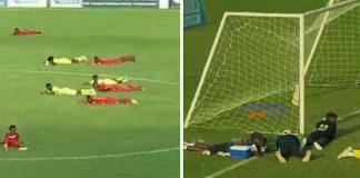 Invasione di api in campo, calciatori si fingono morti