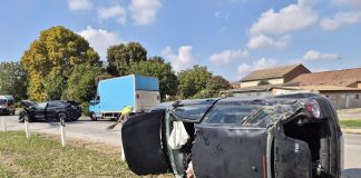 Sabbioneta, carambola fra tre mezzi: auto si ribalta, 29enne elitrasportato a Cremona